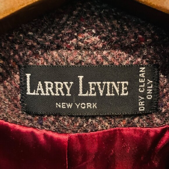 Vintage LARRY LEVINE Tweed BLAZER SIZE Small LINED IN RED - Picture 5 of 16